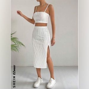 SHEIN solid cami top and split skirt new with tags